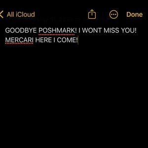 GOODBYE POSHMARK,moving back to mercari because i’m finally allowed to sell